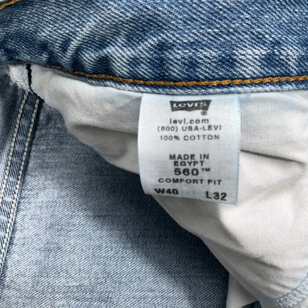 Levis 560  Jeans Mens 38W‎ 31L Blue Fade Comfort Fit Baggy Tapered Leg Denim